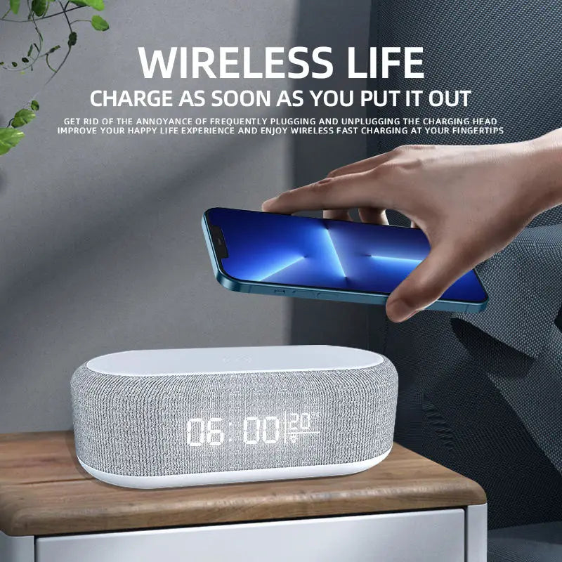 Despertador com Carregamento Wireless para Celular